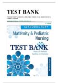 Test Bank &ndash; Introductory Maternity & Pediatric Nursing&comma; 5th Edition &lpar;Hatfield & Kincheloe&rpar; &vert; Verified Questions &vert; All Chapters &vert; ISBN&colon; 9781975163785