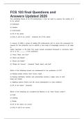 FCS 103 final Questions and Answers Updated 2026
