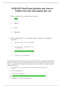 NURS 6551 Final Exam Questions and Answers Walden University latest update this year
