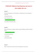 NURS 6551 Midterm Exam Questions and Answers latest update this year