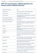 APHY 101 Ivy Tech Exam 2 Midterm Questions and  Answers LATEST VERSION 2026-2027  