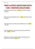 MHIC LATEST QUESTIONS WITH  100&percnt; VERIFIED SOLUTIONS&period;