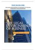 TEST BANK FOR THE LEGAL ENVIRONMENT OF BUSINESS 12TH EDITION BYMEINERS&sol; RINGLEB&sol;EDWARDS