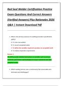Red Seal Welder Certification Practice  Exam Questions And Correct Answers  &lpar;Verified Answers&rpar; Plus Rationales 2026  Q&A &vert; Instant Download Pdf 