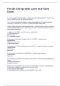 Florida Chiropractic Laws and Rules Exam  Questions and Answers
