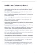 Florida Laws Chiropractic Board&period; Questions with Correct Answers