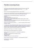Florida Licensing Exam Questions and Answers