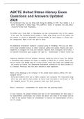ABCTE United States History Exam Questions and Answers Updated 2026