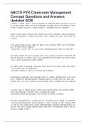 ABCTE PTK Classroom Management Concept Questions and Answers Updated 2026