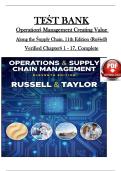 TEST BANK for Operations Management Creating Value Along the Supply Chain&comma; 11th Edition by Russell and Taylor Verified Chapters 1-17&comma; Complete