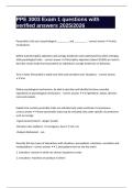 PPE 3003 Exam 1 questions with verified answers 2025&sol;2026