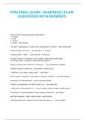 POB FINAL EXAM SHADWICK QUESTIONS AND ANSWERS