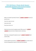 PSY 200 Exam 3 Study Guide Newest  2025&sol;2026 Questions and Correct Answers  Already Graded A&plus; 