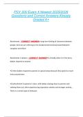 PSY 200 Exam 4 Newest 2025&sol;2026  Questions and Correct Answers Already  Graded A&plus; 