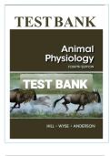 Test Bank for Animal Physiology 4th Edition Hill Wyse Anderson &vert; Complete Questions & Answers &vert; All Chapters