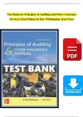 Test Bank for Principles of Auditing & Assurance Services 22nd Edition Whittington Pany