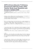 AEPA &lpar;Arizona Educator Proficiency Assessment&rpar; APK-Secondary &lpar;052&rpar;- Teacher Study Exam Questions and Answers Updated 2026