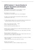 AEPA Subtest 1&colon; Social Studies & English Questions and Answers Updated 2026