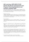 240 Learning&colon; AEPA NES NT-601 Section &num;3 Review &lpar;Assessment and Program Planning&rpar; Questions and Answers Updated 2026