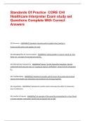 Standards Of Practice  CORE CHI Healthcare Interpreter Exam study set Questions Complete With Correct Answers