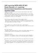 240 Learning AEPA NES NT-601 Exam Review v&period;1&colon; Learning Environment Questions and Answers Updated 2026