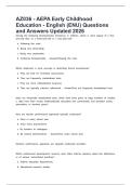 AZ036 - AEPA Early Childhood Education - English &lpar;ENU&rpar; Questions and Answers Updated 2026