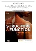 Complete Test Bank Structure & Function of the Body&comma; 17th Edition By Kevin T&period; Patton&comma; Frank B&period; Bell&comma; Terry Thompson&comma; Peggie L&period; Williamson &lpar;All Chapters&comma; Answers Provided&comma; Latest Edition&rpar;