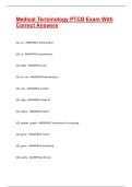 Medical Terminology PTCB Exam With Correct Answers &vert;&vert; 100&percnt; Pass