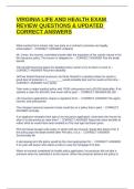 VIRGINIA LIFE AND HEALTH EXAM REVIEW QUESTIONS & UPDATED CORRECT ANSWERS