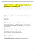 NURS 1140 Pharm Ch&period; 3&comma; 4&comma; 5&comma; 6 EAQs Exam Questions and answers