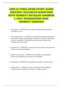 AINS 21 FINAL EXAM STUDY GUIDE  2026&sol;2027 ACCURATE QUESTIONS  WITH CORRECT DETAILED ANSWERS  &vert;&vert; 100&percnt; GUARANTEED PASS   <NEWEST VERSION>