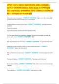 UPTP TEST 4 EXAM QUESTIONS AND ANSWERS LATEST DOWNLOADED 2025&sol;2026 A COMPLETE SOLUTION ALL ANSWERS 100&percnt; CORRECT DETAILED BEST GRADED A&plus; FOR PASS