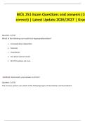 BIOL 251 Exam Questions and answers &lpar;100&percnt; correct&rpar; &vert; Latest Update 2026&sol;2027 &vert; Graded A&plus;&period;