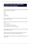PSYC201 final review &lpar;2025&sol;2026&rpar; questions well answers 