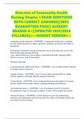 Overview of Community Health Nursing Chapter 1 EXAM QUESTIONS WITH CORRECT ANSWERS&vert;&vert;100&percnt; GUARANTEED PASS&vert;&vert; ALREADY GRADED A&plus;&vert;&vert;UPDATED 2025&sol;2026 SYLLABUS&vert;&vert;<<NEWEST VERSION>>