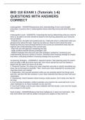 BIO 110 EXAM 1 &lpar;Tutorials 1-6&rpar; QUESTIONS WITH ANSWERS CORRECT