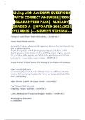 Living with Art EXAM QUESTIONS WITH CORRECT ANSWERS&vert;&vert;100&percnt; GUARANTEED PASS&vert;&vert; ALREADY GRADED A&plus;&vert;&vert;UPDATED 2025&sol;2026 SYLLABUS&vert;&vert;<<NEWEST VERSION>>