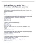 BIO 110 Exam 1 Practice Test Questions with Accurate Answers
