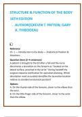 Structure & Function of the Body 16th Edition Test Bank &vert; Patton & Thibodeau Anatomy