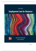 TEST BANK FOR Employment Law for Business 10th Edition by Dawn D&period; Bennett-Alexander&comma; Laura P&period; Hartman ISBN&colon; 978-1260734270 COMPLETE GUIDE ALL CHAPTERS COVERED 100&percnt; VERIFIED A&plus; GRADE ASSURED&excl;&excl;&excl;&excl;&excl;NEW LATEST UPDATE&excl;&excl;&excl;&excl;&excl;