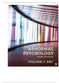 TEST BANK FOR Abnormal Psychology 3rd Edition by William J&period; Ray ISBN&colon; 978-1544399201 COMPLETE GUIDE ALL CHAPTERS COVERED 100&percnt; VERIFIED A&plus; GRADE ASSURED&excl;&excl;&excl;&excl;&excl;NEW LATEST UPDATE&excl;&excl;&excl;&excl;&excl;