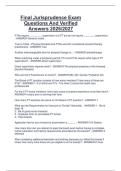 Final Jurisprudence Exam  Questions And Verified  Answers 2026&sol;2027