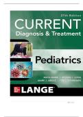 TEST BANK FOR CURRENT Diagnosis & Treatment Pediatrics&comma; 27th Edition 27th Edition by Maya Bunik &comma; Myron J&period; Levin&comma; Mark J&period; Abzug ISBN&colon; 978-1265739898 COMPLETE GUIDE ALL CHAPTERS COVERED 100&percnt; VERIFIED A&plus; GRADE ASSURED&excl;&excl;&excl;&excl;&excl;NEW LATEST UPDATE&excl;&excl;&excl;&excl;&excl;
