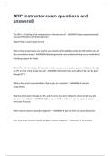 NRP instructor exam questions and answers
