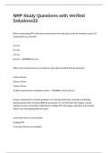 NRP Study Questions with Verified Solutions