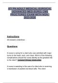 ATI PN Adult Medical-Surgical &lpar;Advanced Med-Surg&rpar; CMS Proctored Exam NGN 2023&ndash;2026 &ndash; Complete Exam Questions with Correct Answers