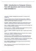 D684 - Introduction to Computer Science Test with Questions and Correct Answers 2025 GRADED A
