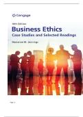 TEST BANK FOR Business Ethics&colon; Case Studies and Selected Readings 10th Edition by Marianne Jennings ISBN&colon; 978-0357717776 COMPLETE GUIDE ALL CHAPTERS COVERED 100&percnt; VERIFIED A&plus; GRADE ASSURED&excl;&excl;&excl;&excl;&excl;NEW LATEST UPDATE&excl;&excl;&excl;&excl;&excl;