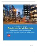 TEST BANK FOR Business and Society&colon; Stakeholders&comma; Ethics&comma; Public Policy 17th edition by Anne T&period; Lawrence&comma; James Weber ISBN&colon;978-1265079246 COMPLETE GUIDE ALL CHAPTERS COVERED 100&percnt; VERIFIED A&plus; GRADE ASSURED&excl;&excl;&excl;&excl;NEW LATEST UPDATE&excl;&excl;&excl;&excl;&excl;