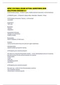 HPEX 310 FINAL EXAM ACTUAL QUESTIONS AND SOLUTIONS GRADED A&plus;